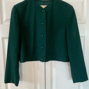 Pendleton Green Wool Women's Cropped Blazer